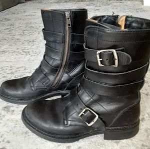 Frye buckle combat boots